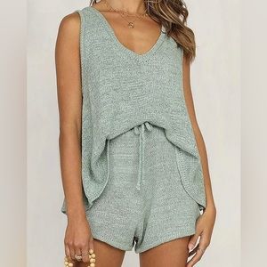 2 Piece Tank Top & Shorts Set Size L